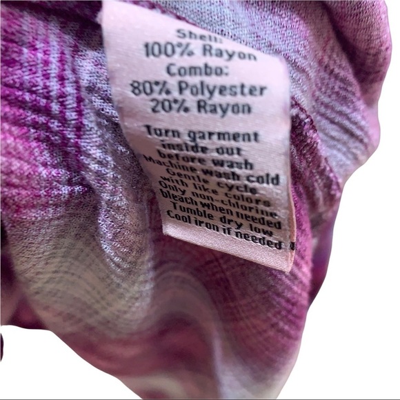 Juicy Couture Pink/White Plaid Boho Pullover Top Tie Neck Sz XS - Picture 6 of 8